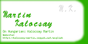 martin kalocsay business card